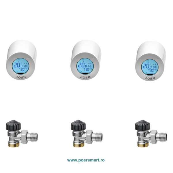 Poer Smart Confort - Pachet 3 x robineti termostatici cu valve